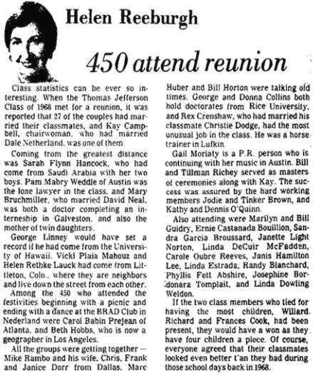 10 Year Reunion PA News Article